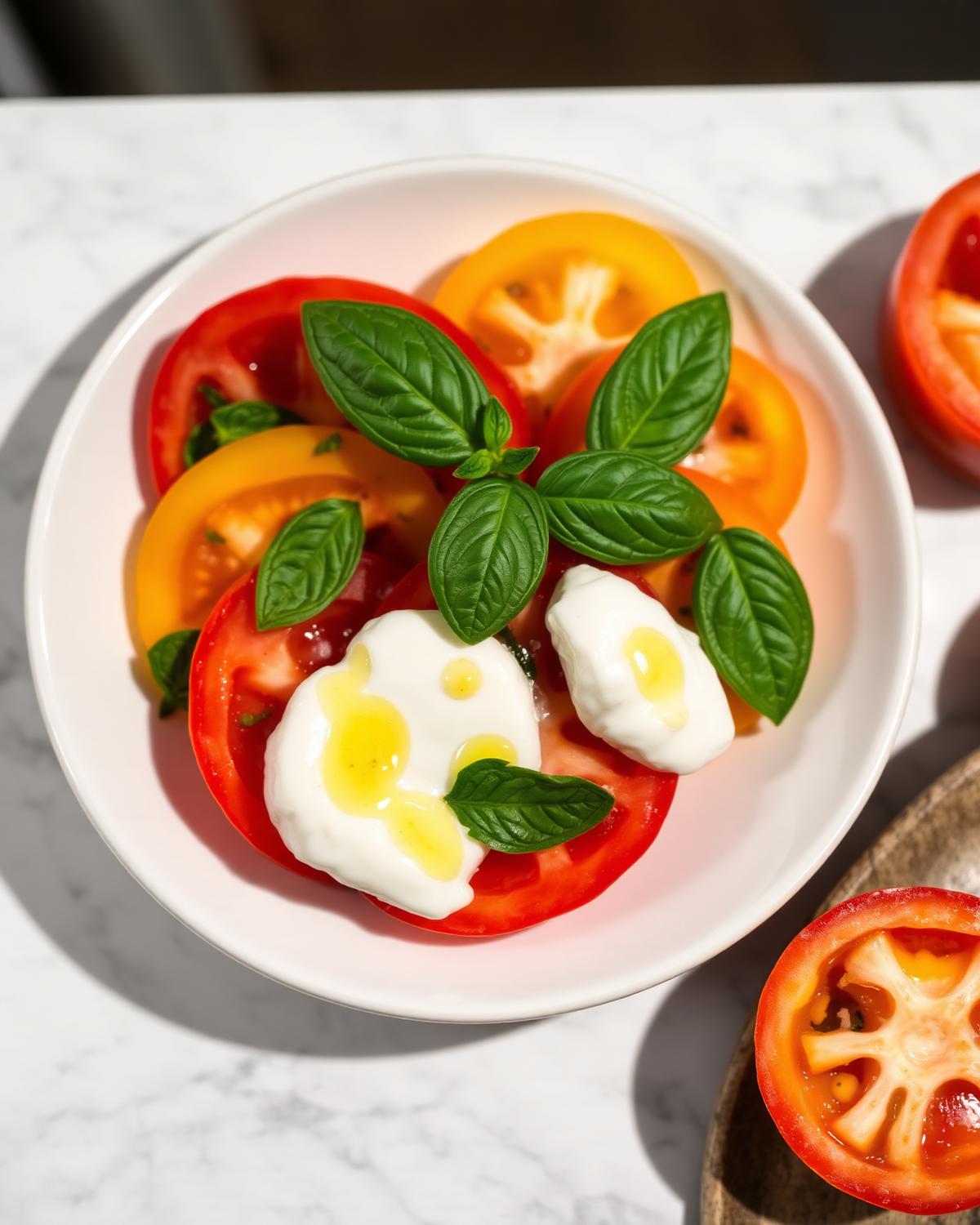 Heirloom tomato salad with burrata