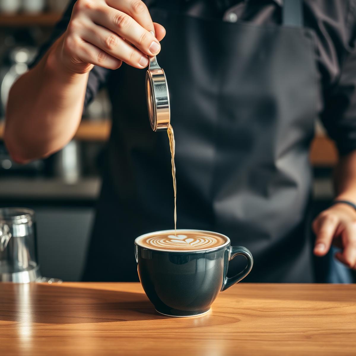 Latte being poured
