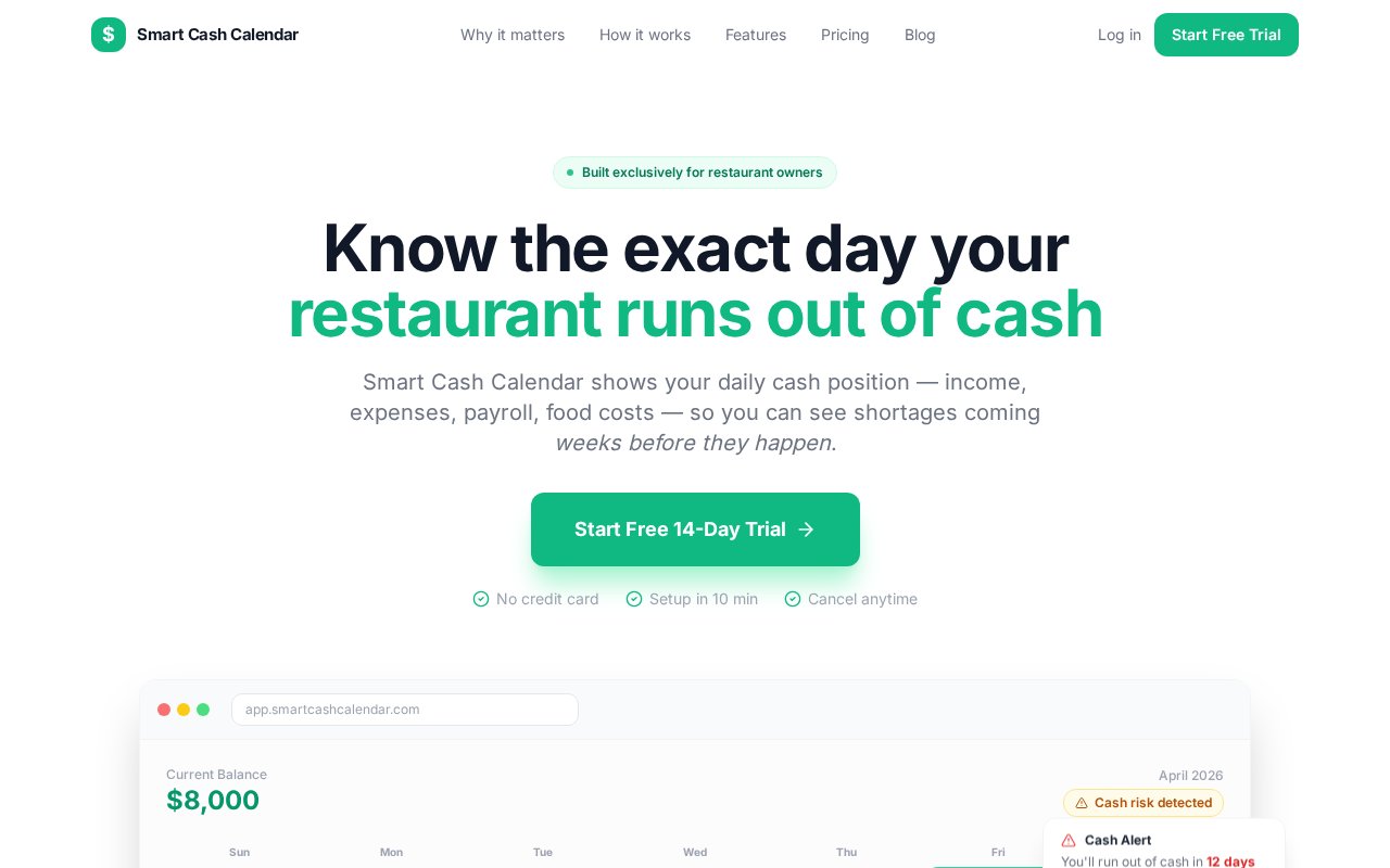 Smart Cash Calendar
